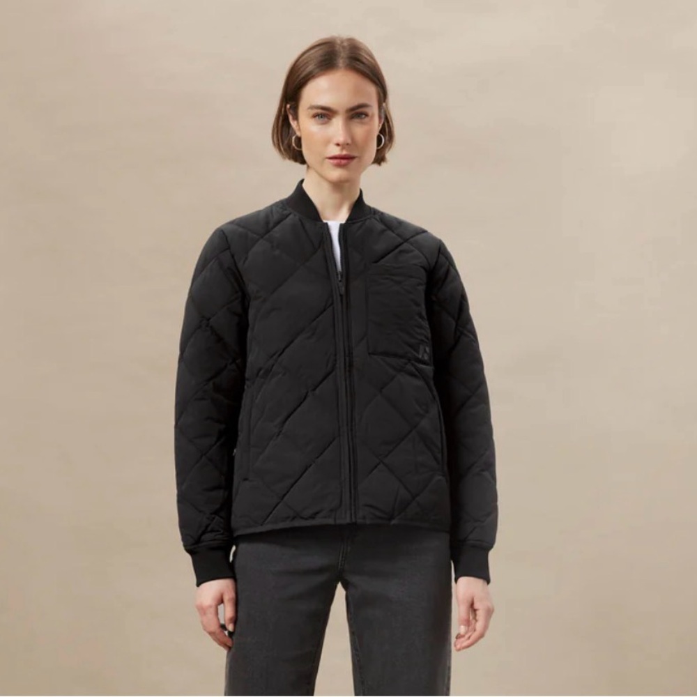Frank and oak Women's Black Quilted Jacket